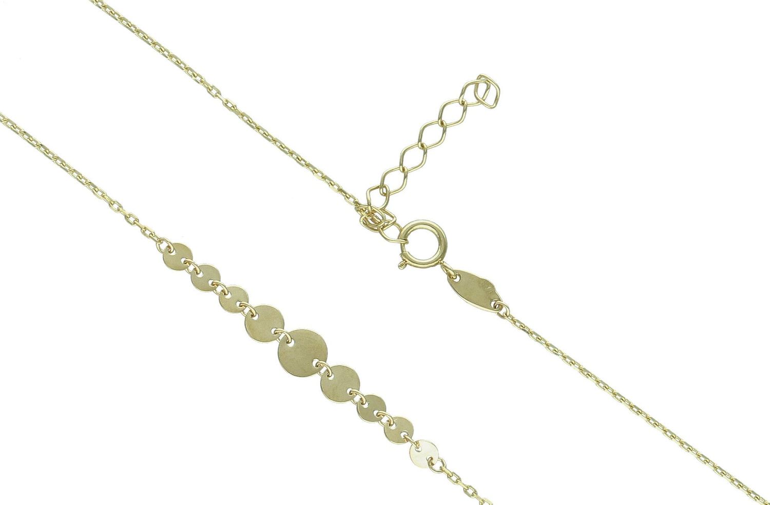 Złoty naszyjnik damski 375 celebrytka z płaskimi okrągłymi blaszkami NA 3370 375 (1).jpg